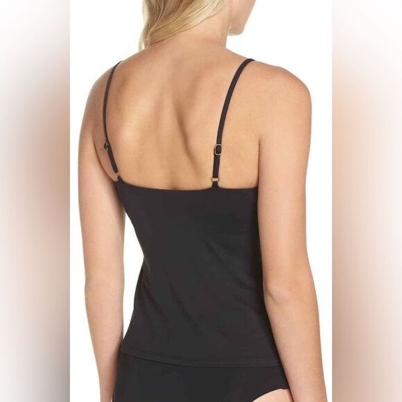 BECCA NWT Color Code Wrap Ruffled Tankini Swim Top in Black Size Small - Picture 4 of 7